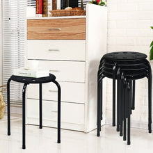 Load image into Gallery viewer, Set of 6 Portable Plastic Stack Stools -Black
