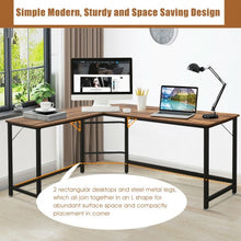 Load image into Gallery viewer, L Shaped Corner Computer Desk Laptop Gaming Table Workstation-Coffee
