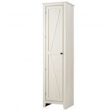 Load image into Gallery viewer, Linen Tower Bathroom Storage Cabinet Tall Slim Side Organizer with Shelf-White
