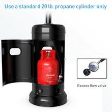 Load image into Gallery viewer, Outdoor Heater Propane Standing LP Gas Steel with Table &amp; Wheels-Black
