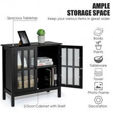 Load image into Gallery viewer, Glass Door Sideboard Console Storage Buffet Cabinet-Black
