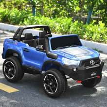 Load image into Gallery viewer, 24V Licensed Toyota Hilux Ride On Truck Car 2-Seater 4WD with Remote Painted Blue

