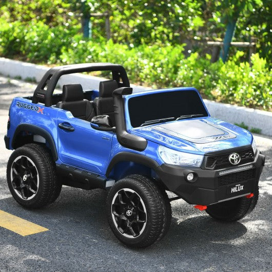 24V Licensed Toyota Hilux Ride On Truck Car 2-Seater 4WD with Remote Painted Blue