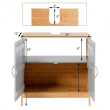 Load image into Gallery viewer, Bathroom Under Sink Vanity Cabinet Bamboo Freestanding Shelf Cabinet
