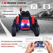 Load image into Gallery viewer, 2 in 1 Electric 12V Kids Ride on Car Tractor w/Remote Control LED Light Horn-Red
