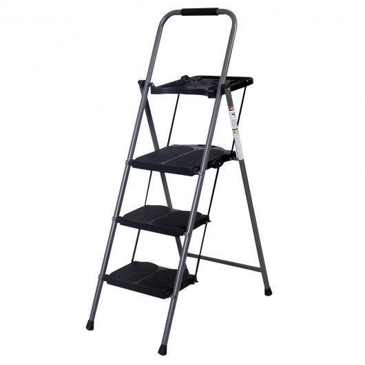 3-Step Foldable Platform Ladder 330 LBS Capacity withTray