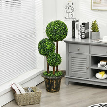 Load image into Gallery viewer, 36&#39;&#39; Artificial Topiary Triple Ball Tree for Indoor and Outdoor
