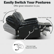 Load image into Gallery viewer, Recliner Chair Lounger Single Sofa for Home Theater Seating with Footrest Armrest-Black
