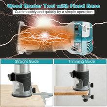 Load image into Gallery viewer, 1.25HP Palm Router Kit Variable Speed Woodworking with Dusthood
