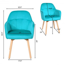 Load image into Gallery viewer, Set of 2 Mid-Back Accent Leisure Armchairs-Blue
