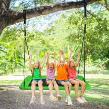 Load image into Gallery viewer, 60&quot; Platform Tree Swing Outdoor with  2 Hanging Straps-Green
