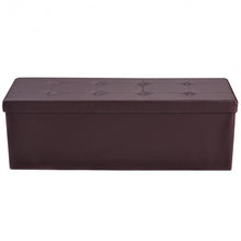 Load image into Gallery viewer, 45&quot; Large Folding Ottoman Storage Seat - Brown
