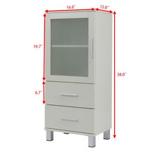 Load image into Gallery viewer, Wood Floor Storage Cabinet w/ 2 Drawers
