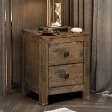 Load image into Gallery viewer, Wood 2 Storage Sliding Drawers End Nightstand-Oak
