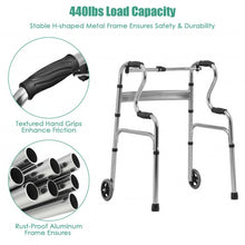 Load image into Gallery viewer, Aluminum Heavy-Duty Folding Wheeled Stand-Assist Walker-Gray
