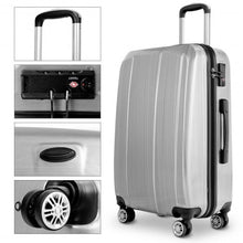 Load image into Gallery viewer, GLOBALWAY 3 PC 20&quot; 24&quot; 28&quot; Luggage Set Suitcase Spinner w/ TSA Lock-Silver
