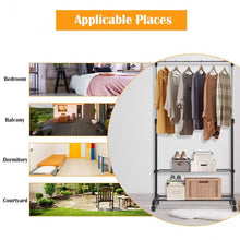 Load image into Gallery viewer, Rolling Clothes Hanger with Height Adjustable Shoe Rack
