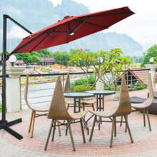 Load image into Gallery viewer, 10 Ft Patio Offset Cantilever Umbrella with Solar Lights-Wine

