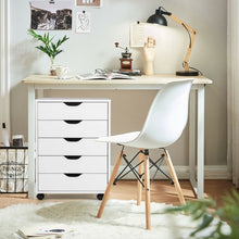 Load image into Gallery viewer, 5 Drawer Mobile Lateral Filing Storage Home Office Floor Cabinet w/Wheels-White
