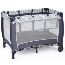 Load image into Gallery viewer, Foldable Travel Baby Crib Playpen Infant Bassinet Bed w/ Carry Bag-Gray
