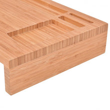 Load image into Gallery viewer, Bamboo Monitor Stand Riser Storage Laptop Desktop
