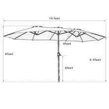 Load image into Gallery viewer, 15&#39; Twin Patio Umbrella Double-Sided Outdoor Market Umbrella without Base-Beige
