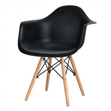 Load image into Gallery viewer, Set of 2 Mid Century Modern Molded Dining Arm Side Chair-Black
