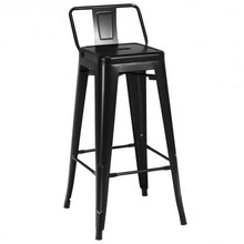 Load image into Gallery viewer, 30" Set of 4 Metal Height Barstools with Low Back-Black
