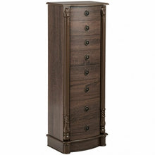 Load image into Gallery viewer, 7 Drawers Retro Standing Wood Jewelry Cabinet

