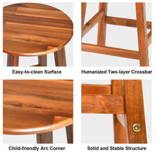 Load image into Gallery viewer, Set of 2 30" Acacia Wood Barstools with Round Seat and Square Leg
