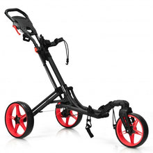 Load image into Gallery viewer, Folding Golf Push Cart with Scoreboard Adjustable Handle Swivel Wheel-Red
