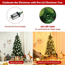 Load image into Gallery viewer, 7 ft Pre-lit Artificial Hinged Christmas Tree with LED Lights-7&#39;
