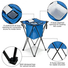 Load image into Gallery viewer, Portable Tub Cooler with Folding Stand and Carry Bag-Blue
