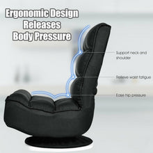 Load image into Gallery viewer, 5-Position Folding Floor Gaming Chair-Black
