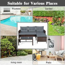Load image into Gallery viewer, 3 Piece Patio Wicker Rattan Sofa Set-Gray
