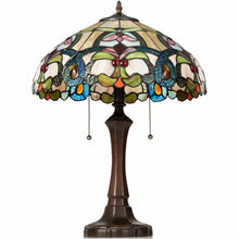 Load image into Gallery viewer, Tiffany-Style Victorian 2-Light Table Lamp with 16&quot; Stained Shade
