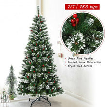 Load image into Gallery viewer, 7 ft Snow Flocked Artificial Christmas Hinged Tree
