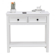 Load image into Gallery viewer, Entryway Hallway Hall 2 Drawer Console Table with Shelf
