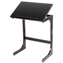 Load image into Gallery viewer, Adjustable C-Shape Couch End Table wth Tilting Top-Brown
