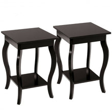 Load image into Gallery viewer, Set of 2 Side Table End Table Night Stand with Shelf-Brown
