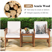 Load image into Gallery viewer, 3PC Solid Wood Outdoor Patio Sofa Furniture Set-White
