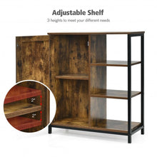 Load image into Gallery viewer, Multipurpose Freestanding Storage Cabinet with 3 Open Shelves and Doors
