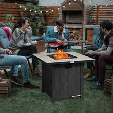 Load image into Gallery viewer, 30� Square Propane Gas Fire Pit Table Ceramic Tabletop
