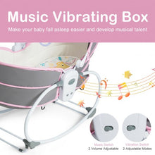 Load image into Gallery viewer, 5 in 1 Portable Baby Multi-Functional Crib with Canopy Toys-Pink
