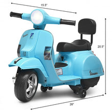 Load image into Gallery viewer, 6V Kids Ride On Vespa Scooter Motorcycle for Toddler-Light Blue

