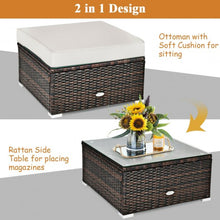 Load image into Gallery viewer, 6 Pcs Patio Rattan Furniture Set with Sectional Cushion-White

