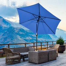 Load image into Gallery viewer, 10 ft Outdoor Market Patio Table Umbrella Push Button Tilt Crank Lift-Blue
