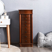 Load image into Gallery viewer, Wood Armoire Storage Chest Box Stand Jewelry Cabinet
