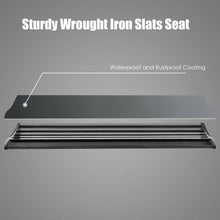 Load image into Gallery viewer, 50&quot; Patio Park Steel Frame Cast Iron Backrest Bench Porch Chair
