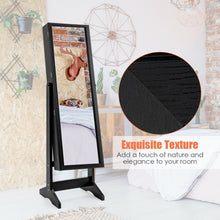 Load image into Gallery viewer, Jewelry Cabinet Stand Mirror Armoire with Large Storage Box-Black
